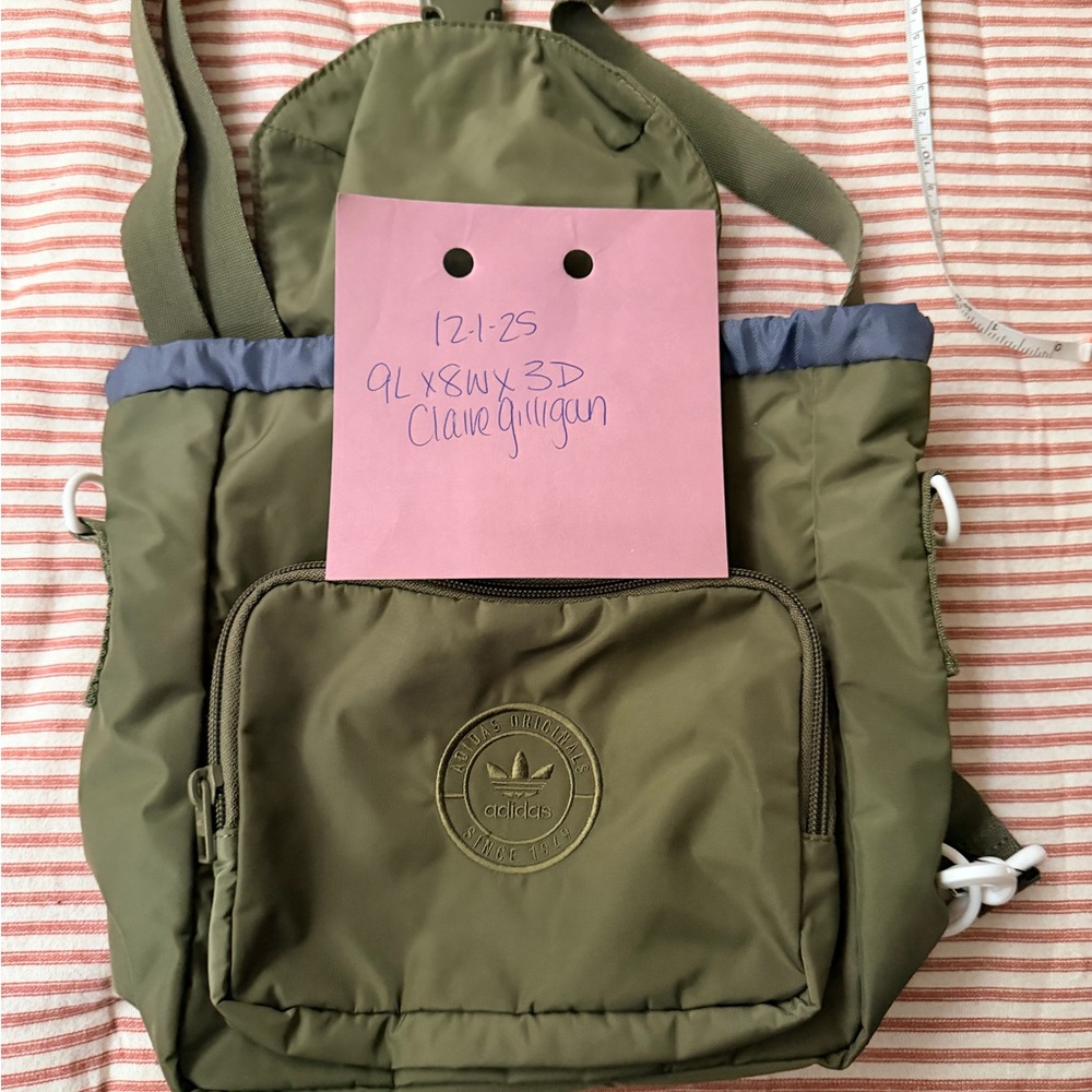 Adidas Olive Backpack with Logo